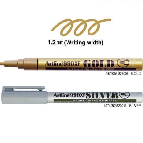 

ORi Spidol Artline EK-990XF GOLD&SILVER (Metalic Ink Marker) Original 'o@