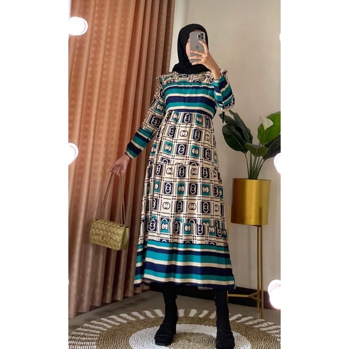 gamis  kekiinian midi bahan rayon ld 110/gamis busui/daster  kekinian