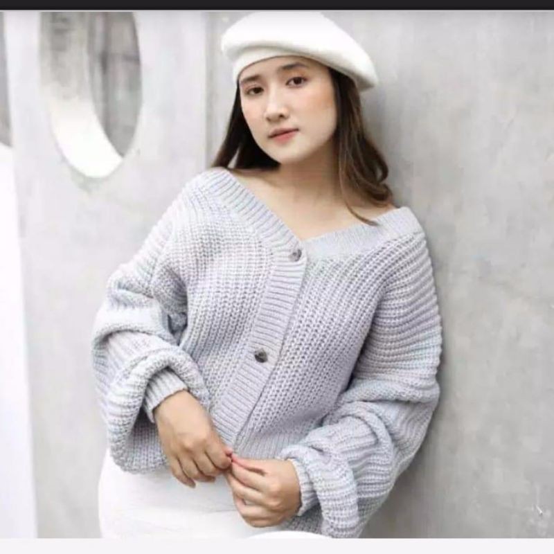 Outer Rajut GRB Premium (7GET) Cardigan Crop/Basic Cardy Allsize-2