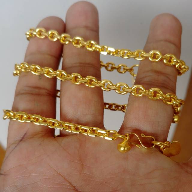 Gelang Rantai Medan Mini Lapis Emas  24k Shopee  Indonesia