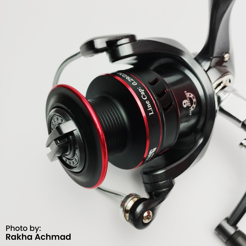 Reel Pancing Daido Mustang Spin BMM 3000 Hobby Series FREE HANDLE! (Red/Gold)