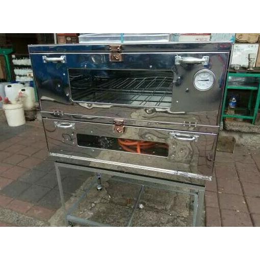 Oven Kue ,Roti, Gas Lpg Stainless 2 Pintu 90X55X70Cm Lengkap Grosirpusat159