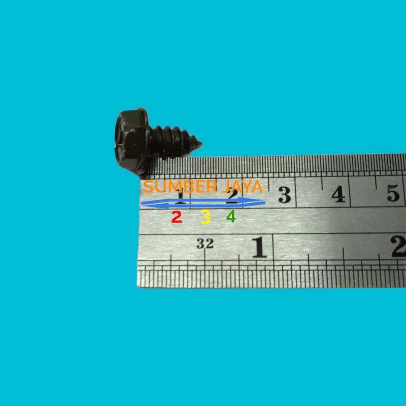 Hex Screw 14 x 12 hitam/ Hexscrew 14 x 1/2 Hitam TERMURAH