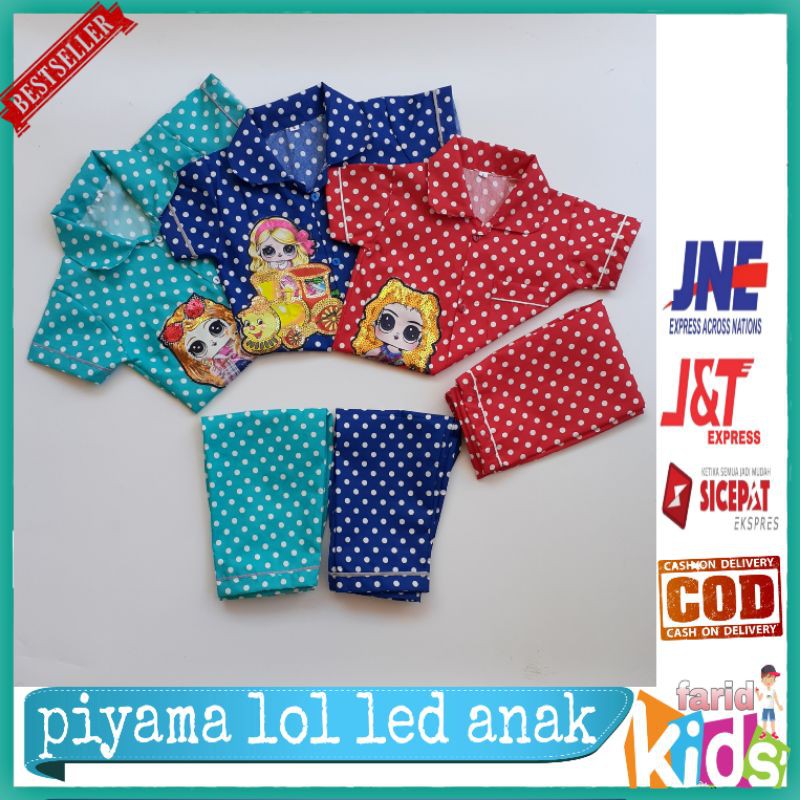 (COD)PIYAMA LOL LED POLKADOT 2-5 tahun