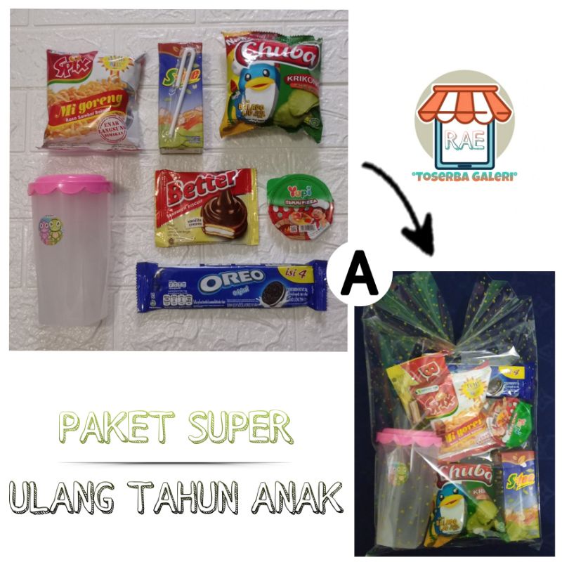 

Snack Ulang Tahun Anak / Bingkisan Ulang Tahun / Parcel Ulang Tahun