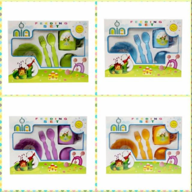 Feeding bayi set Nia medium/tanggung/tempat makan bayi murah/perlengkapan bayi