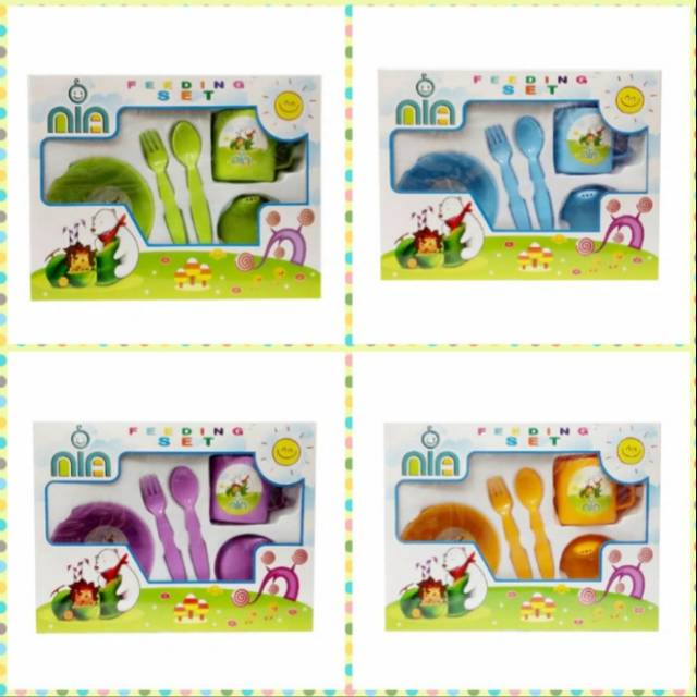 Feeding bayi set nia large/besar/tempat makan bayi murah/perlengkapan bayi murah