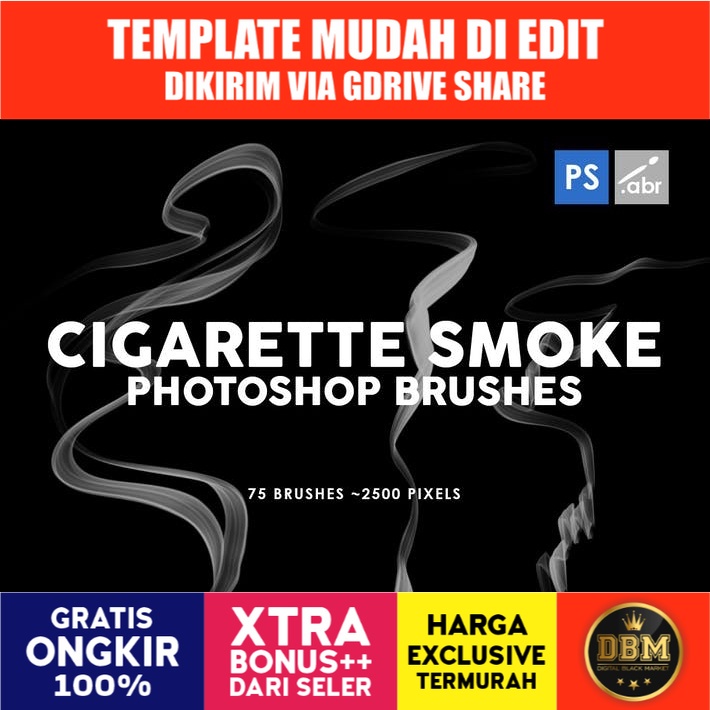 75 Cigarette Smoke - Photoshop Stamp Brushes