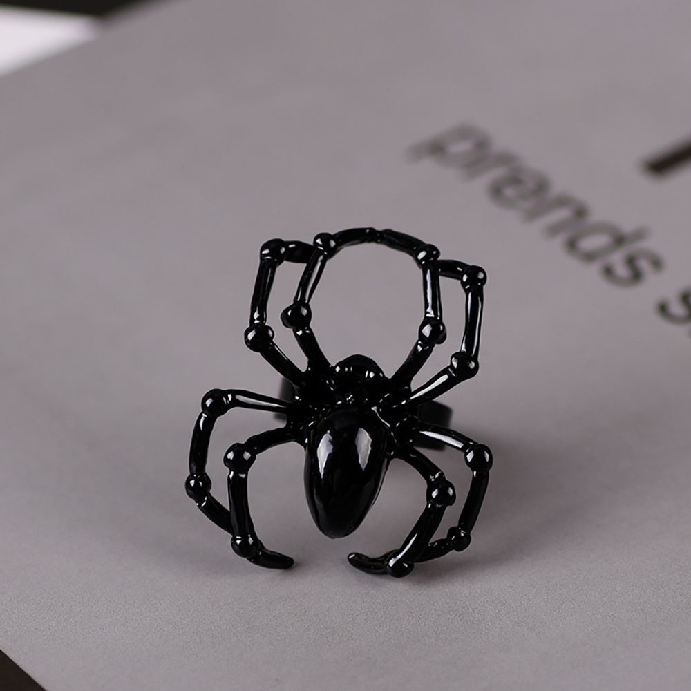 Needway  Adjustable Halloween Spider Ring Trendy Fashion Jewelry Korean Style Ring Cute Punk Octopus Alloy Simple Opening Ring Women Finger Ring/Multicolor