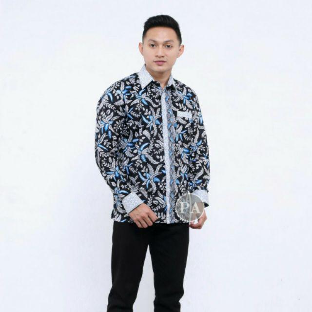 Batik Kemeja Lengan Panjang Motif Khas Pekalongan Baju Seragam Kantor Alkhalis