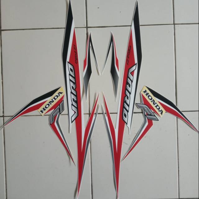 stiker striping honda vario led 2016 putih