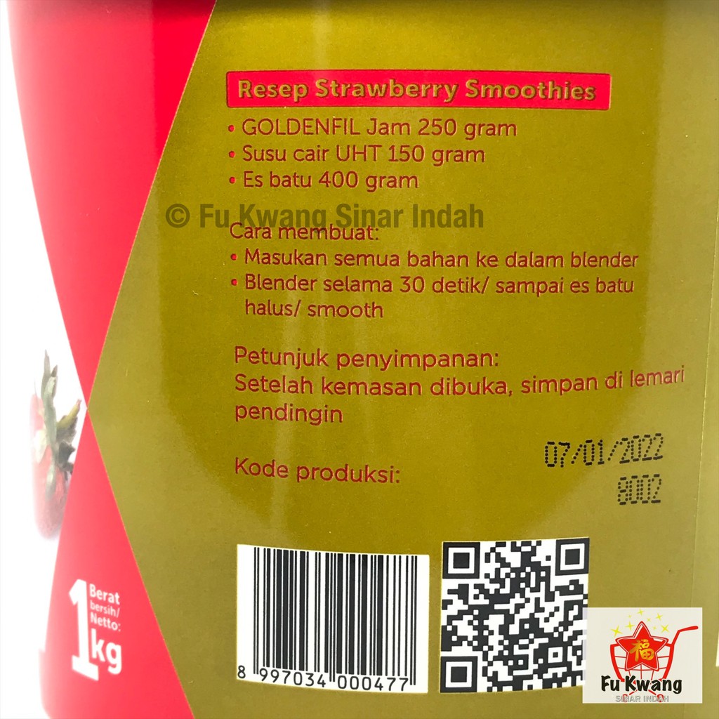 

Bny31 Goldenfil Strawberry Jam Selai Olesan 1 kg
