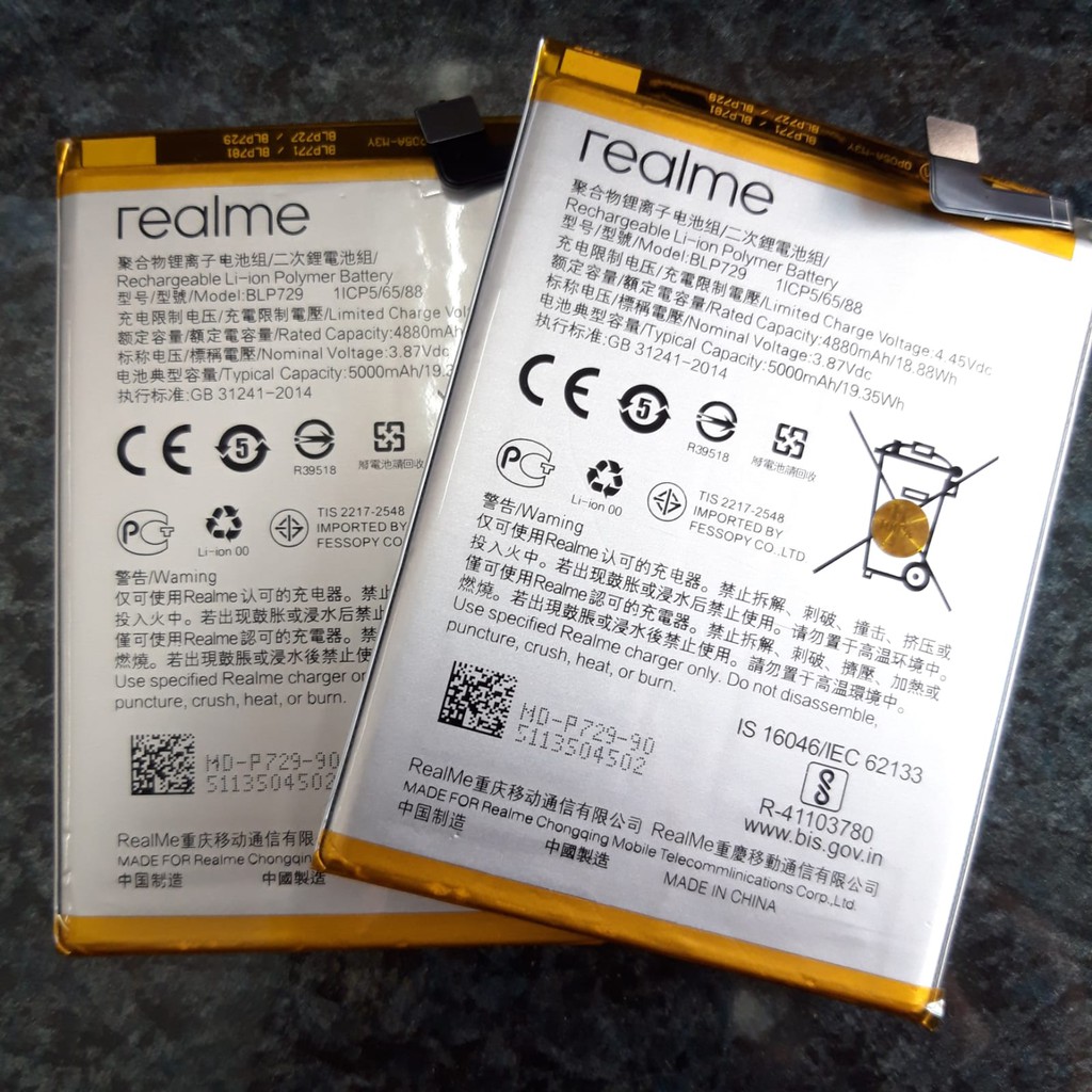 Battery Baterai Realme 5 Realme 5I C3 BLP729 Kualitas Ori