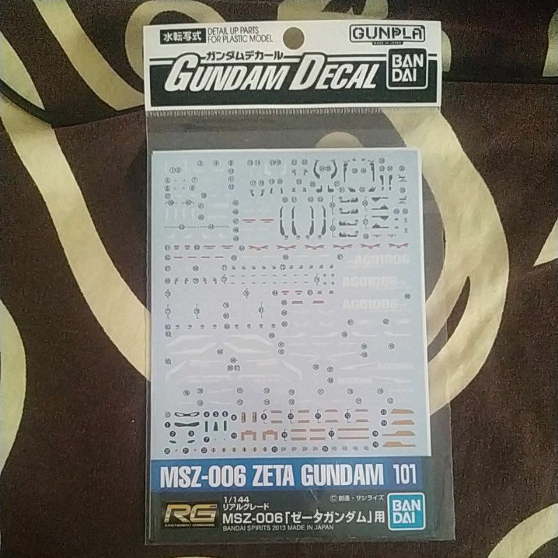 Gundam Water Decal RG Zeta Gundam Bandai