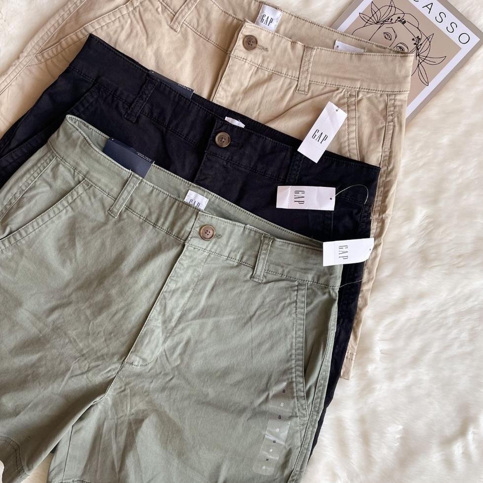 JLL.21Jl22ᴹ– GAP Khaki Girlfriend Shorts - Mid Rise - Celana Pendek Wanita Original Branded
