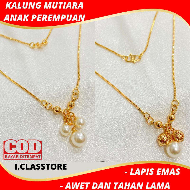 Kalung Anak Perempuan Model Koye Mutiara Perhiasan Imitasi Xuping Lapis Emas Awet Dan Tahan Lama
