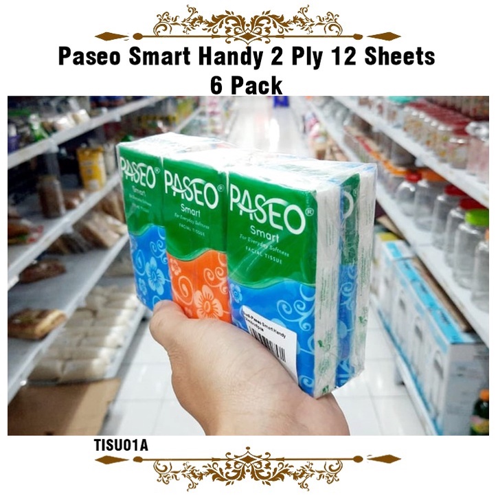 [1kg 4x6pack] Tisu Paseo Smart Handy 2 Plsy 12 Sheets Isi 6 Pack