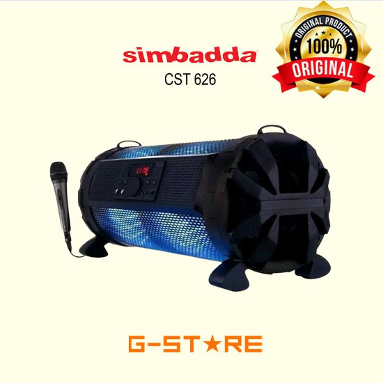 Speaker Bluetooth Simbadda CST 626N Karaoke GRATIS Mic Cable - LED Light Lamp RGB SPEAKER SIMBADDA C