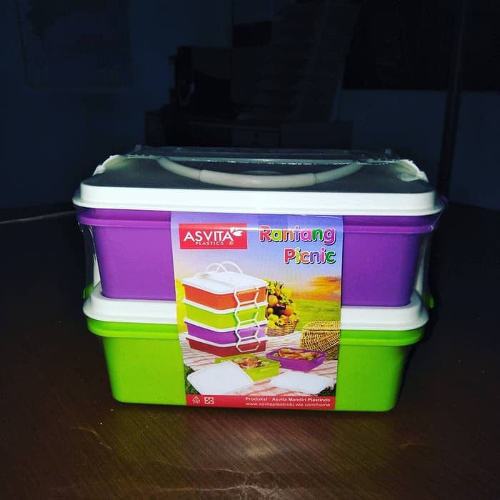 Rantang Susun 2 SegiEmpat ASVITA  Rantang Picnic 15CM