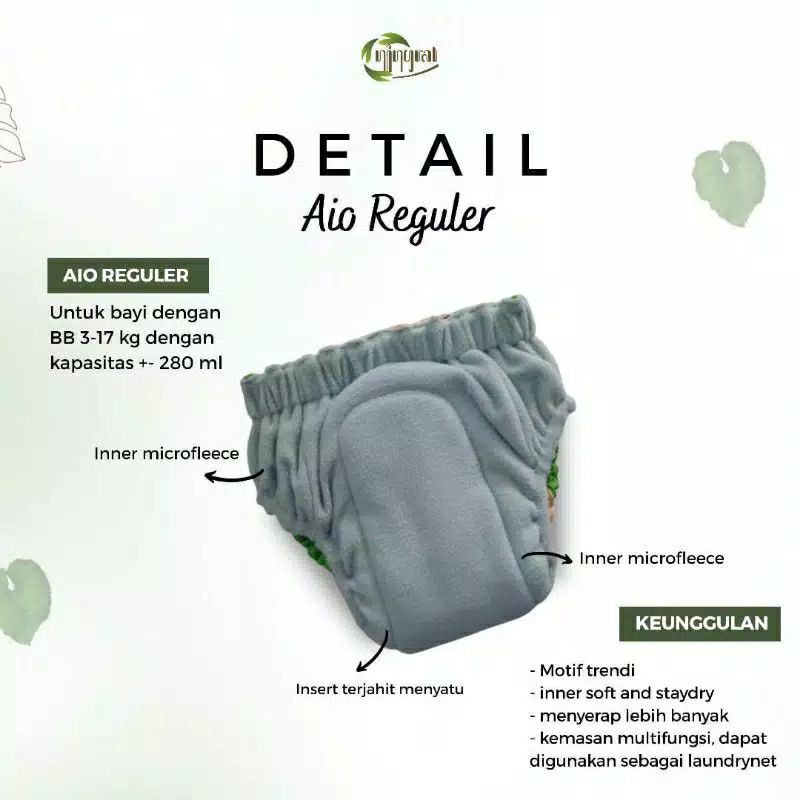 Clodi AIO Ningrat Pant Reguler untuk BB  4-17kg kapasitas 280ml