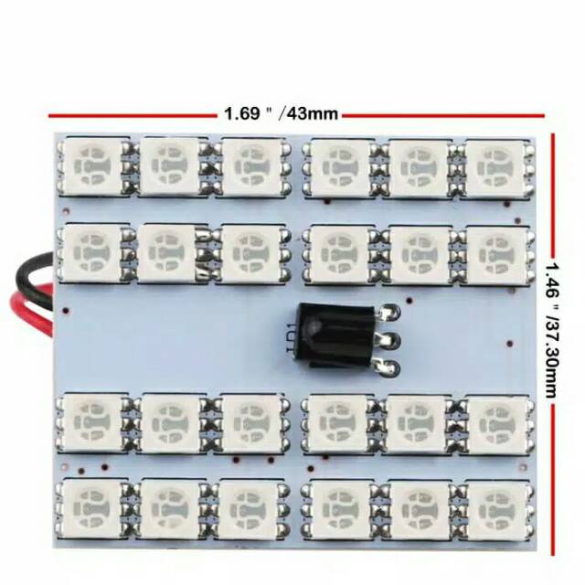 Lampu LED Plafon Kabin Mobil RGB Remote Wireless T10 24 Titik Mata Piston