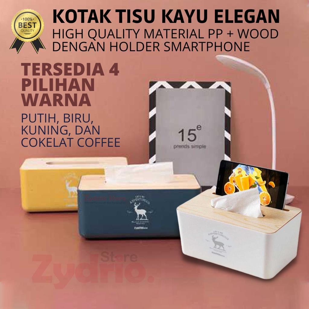 Wood Tissue Box Aesthetic / Tempat Kotak Tisu Aestetik Motif Kayu