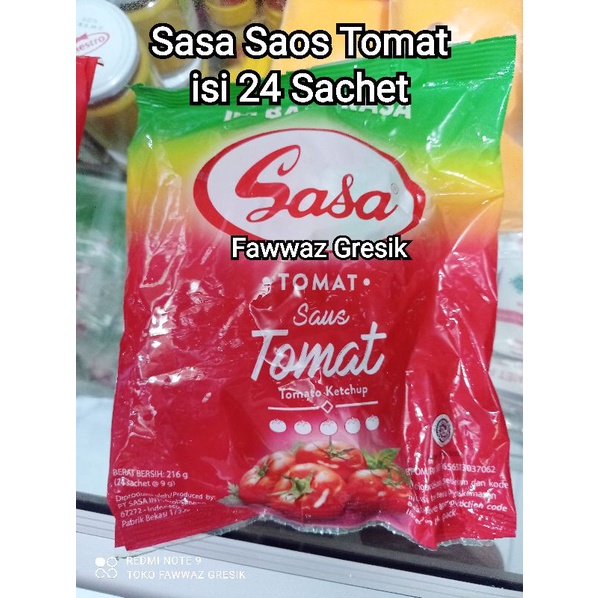 Sasa Saus Tomat / Sasa Sambal Asli 1 Pack / Bungkus isi 24x9 gr Sachet Saset