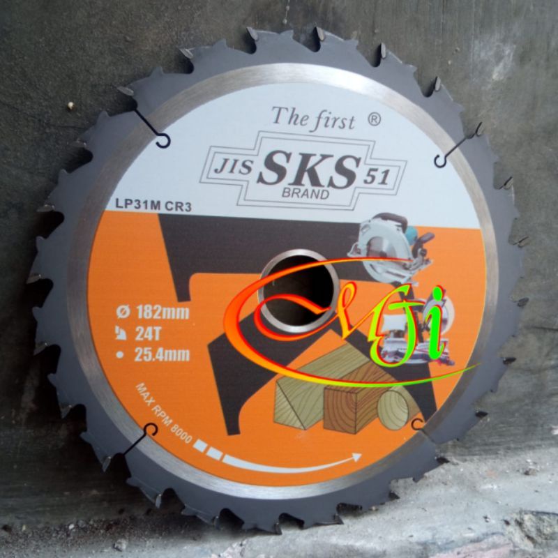 Mata gergaji kayu 7 inch 24 T SKS Mata Gergaji Potong Kayu 7 inch