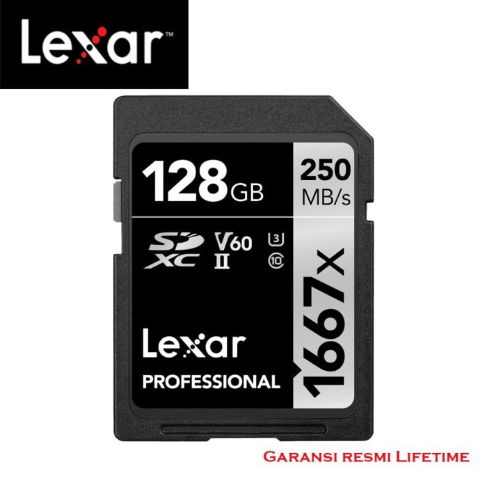 Lexar Professional 1667x SD Card XC 128GB Up To 250MB/s-Garansi Resmi