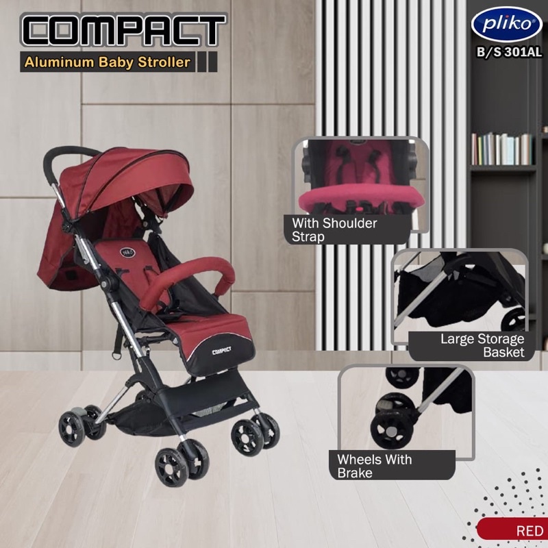 Makassar NEW Promo Stroller Pliko Compact 301 Cabin Size + Tas Stroller / Kereta Dorong