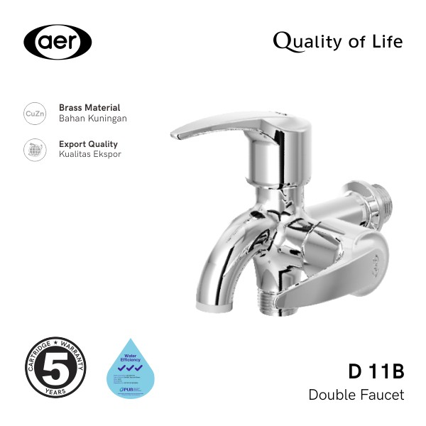 Aer Kran Double Kuningan / Brass Double Faucet D 11b