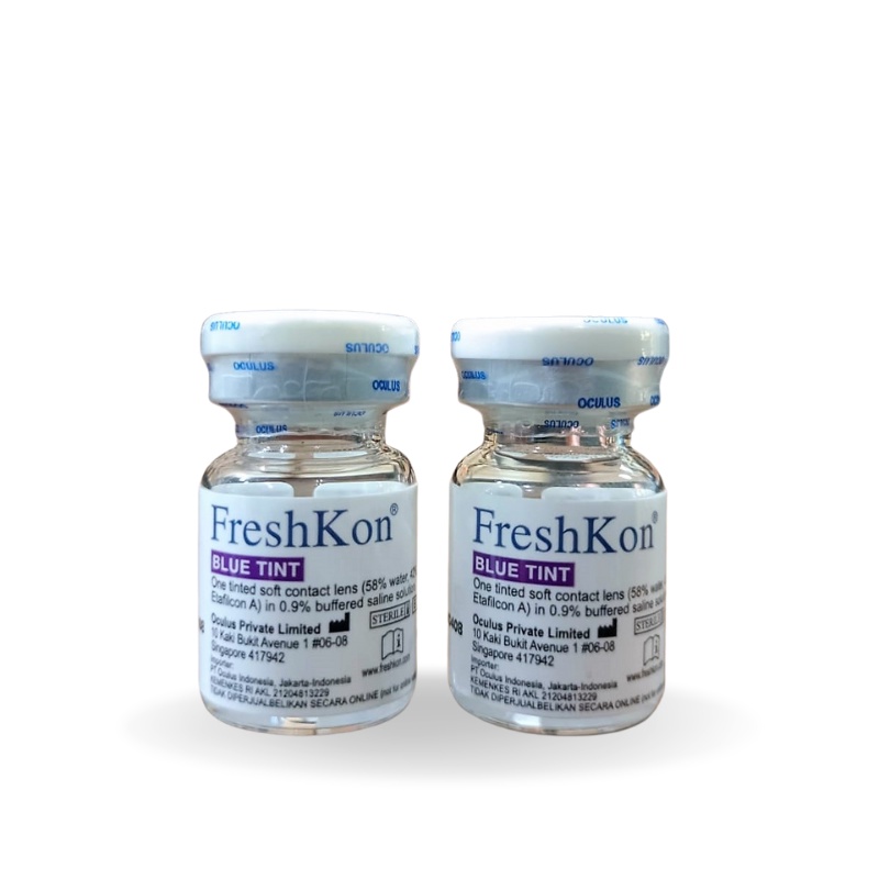 Freshkon Blue Tint tahunan Softlens bening