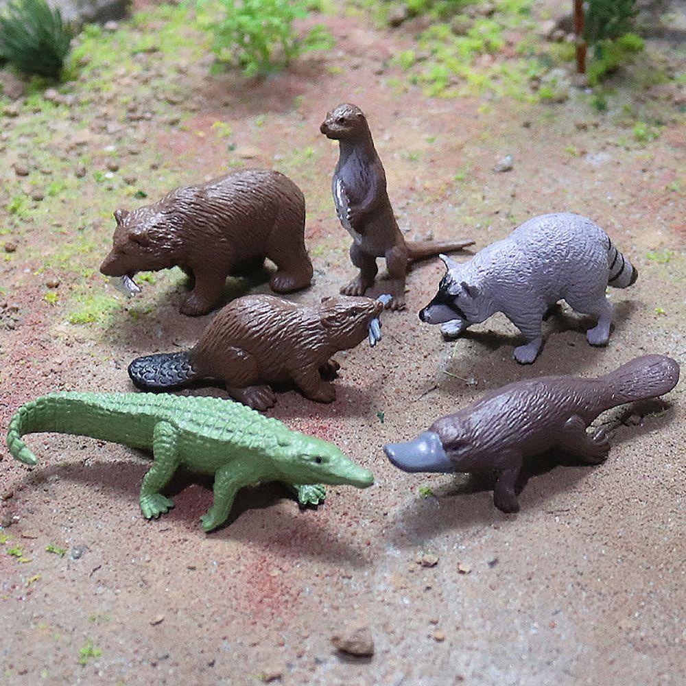 R-flower 6 / 12PCS Miniatur Koala / Raccoon / Kambing / Kambing Untuk Dekorasi Lansekap Mikro