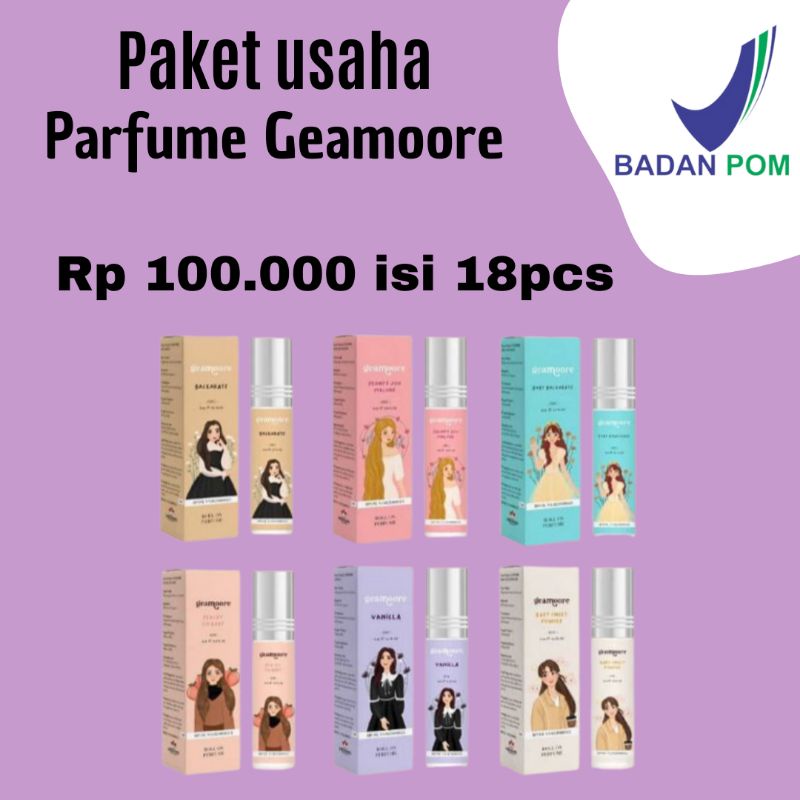Paket usaha parfum geamoore 100.000 isi 18pcs