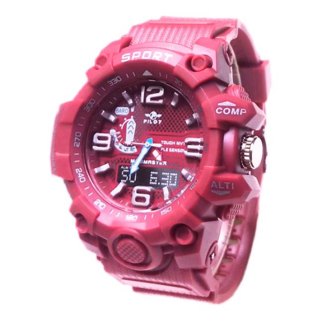 Jam Tangan Pria Kasual Sports Anti Air Pilot Original P-1544 Crono Off