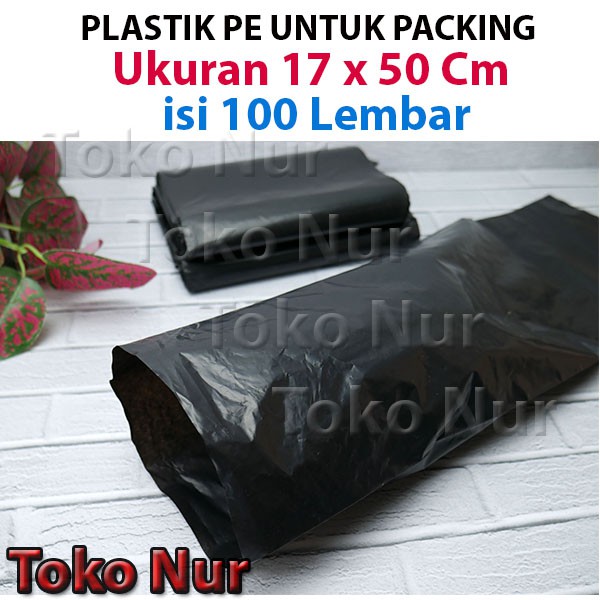 Plastik PE ukuran 17 X 50 Cm untuk packing barang