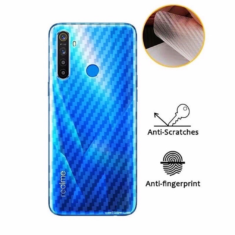 REALME  C11/C12/C15/C17/7/7i/7Pro/8/8Pro GARSKIN STICKER CARBON BACK