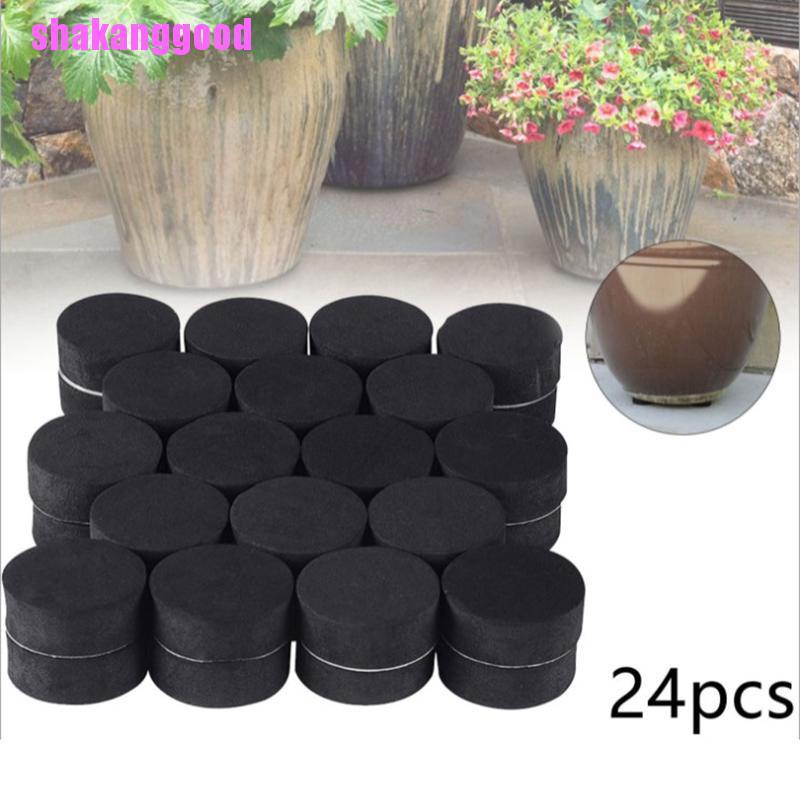 24 Pcs Kaki Pot Bunga Bahan Karet