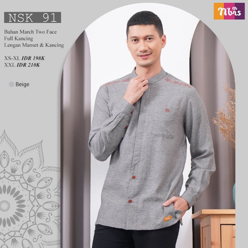 KOKO NIBRAS NSK 91 BEIGE / GAMIS NB A91 BEIGE / KOKO LENGAN PANJANG