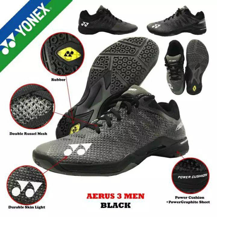 Sepatu Yonex Original Aerus 3 Black