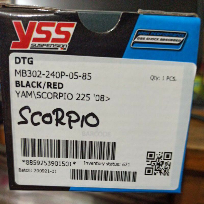 SHOKBEKER MONOSHOCK SCORPIO YSS ORIGINAL