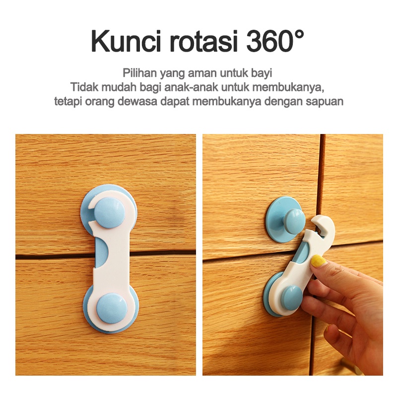 Kunci kulkas pengaman anak/PENGAMAN LEMARI LACI PINTU PERABOTAN PENGAIT LACI SAFETY LOCK KARET 3M/SAFETY LOCK  3M  L35