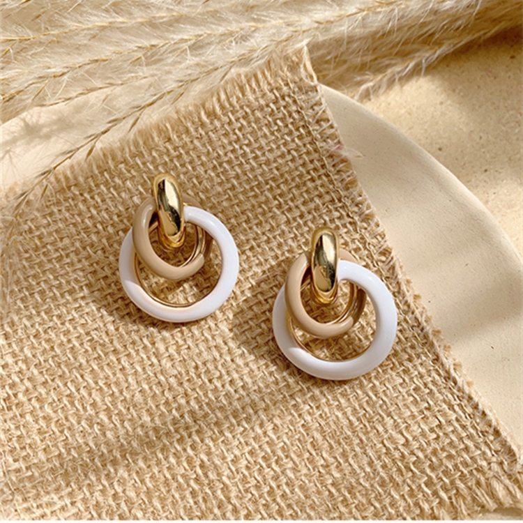 Anting Wanita Model Retro Geometric Earrings Korean Style
