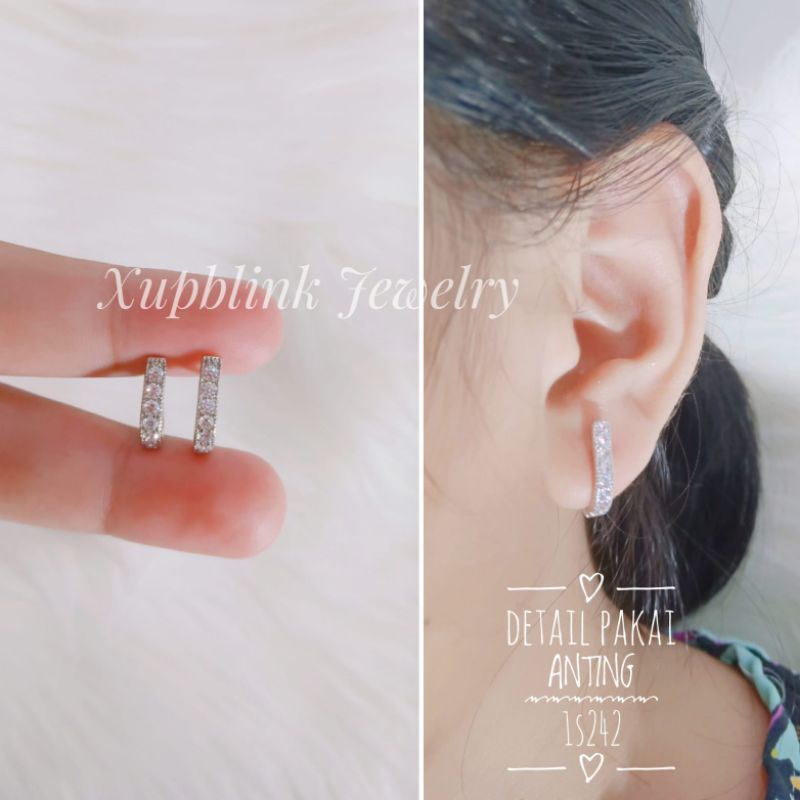 Anting Titanium Silver Wanita Super Mewah