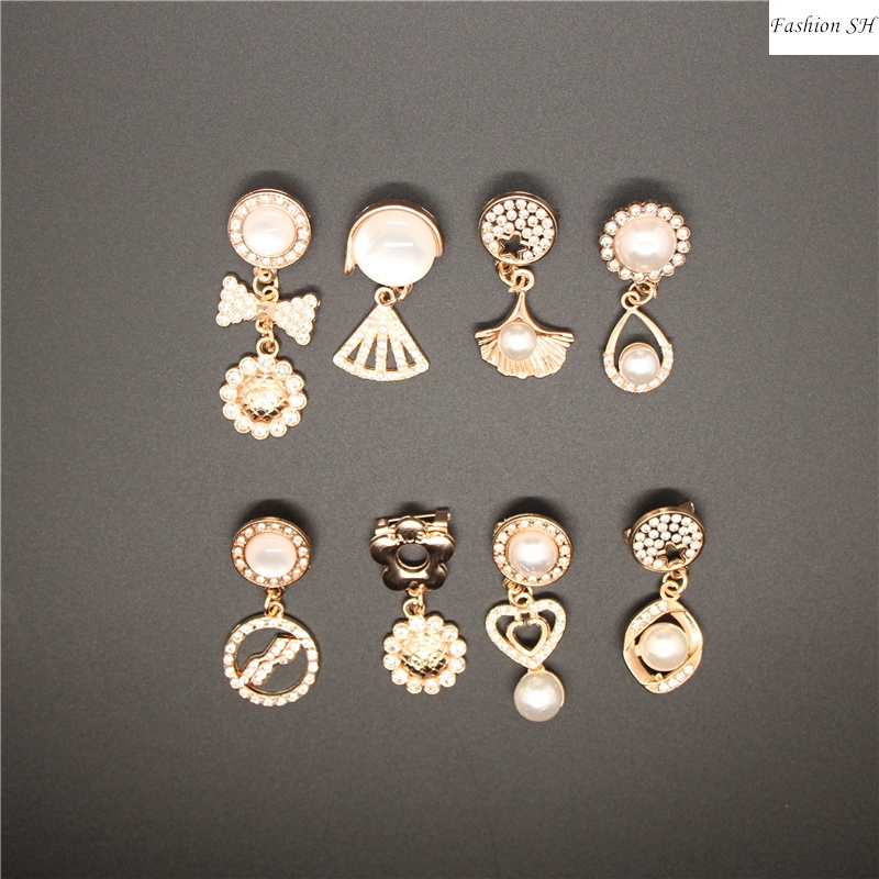 Bros Peniti Alloy Desain Kombinasi Mutiarakristal Gaya Retro Untuk Wanita M70052