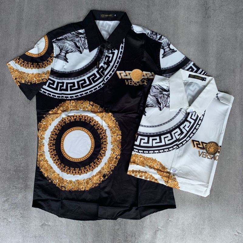 KEMEJA VERSACE PAKAIAN PRIA WANITA MURAH BAJU KEMEJA VERSACE UNISAX MIRROR IMPORT QUALITY
