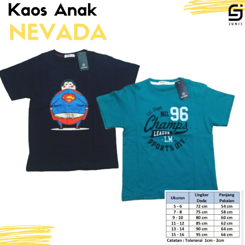 COD|Kaos nevada anak| kaos nevada kids| kaos nevada junior