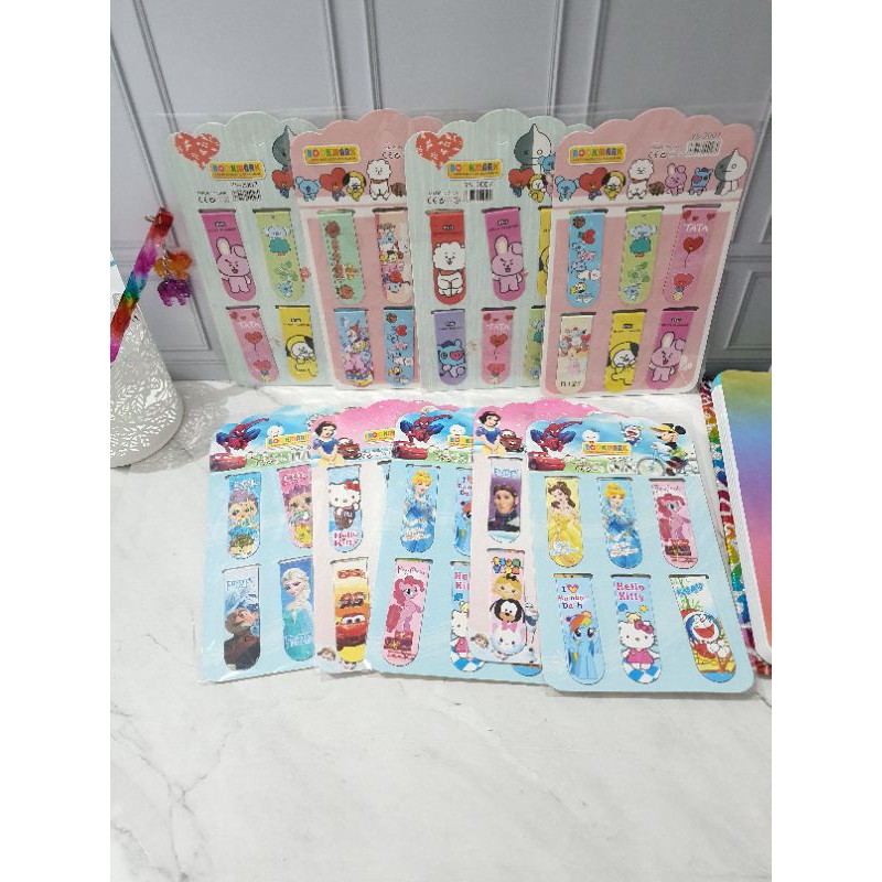 (6pc) pembatas buku magnet/magnetic bookmark/post it magnet-1