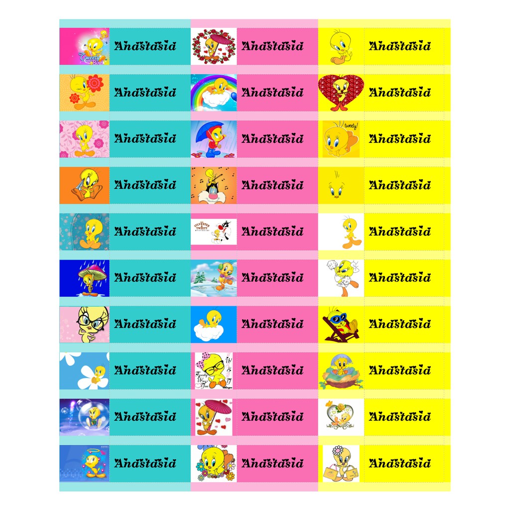 

Tweety - Sticker Label Nama Karakter