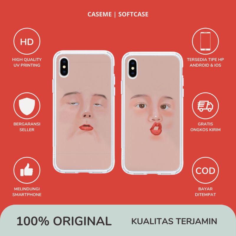 Custom Case Cute Couple Face All Type Hp